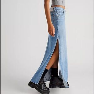 MOTHER SNACKS SLICED MAXI DENIM SKIRT- size 23 NWT